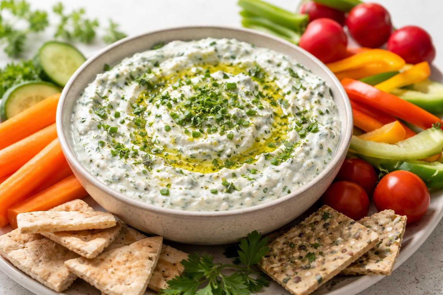 Dip frais au fromage blanc et herbes