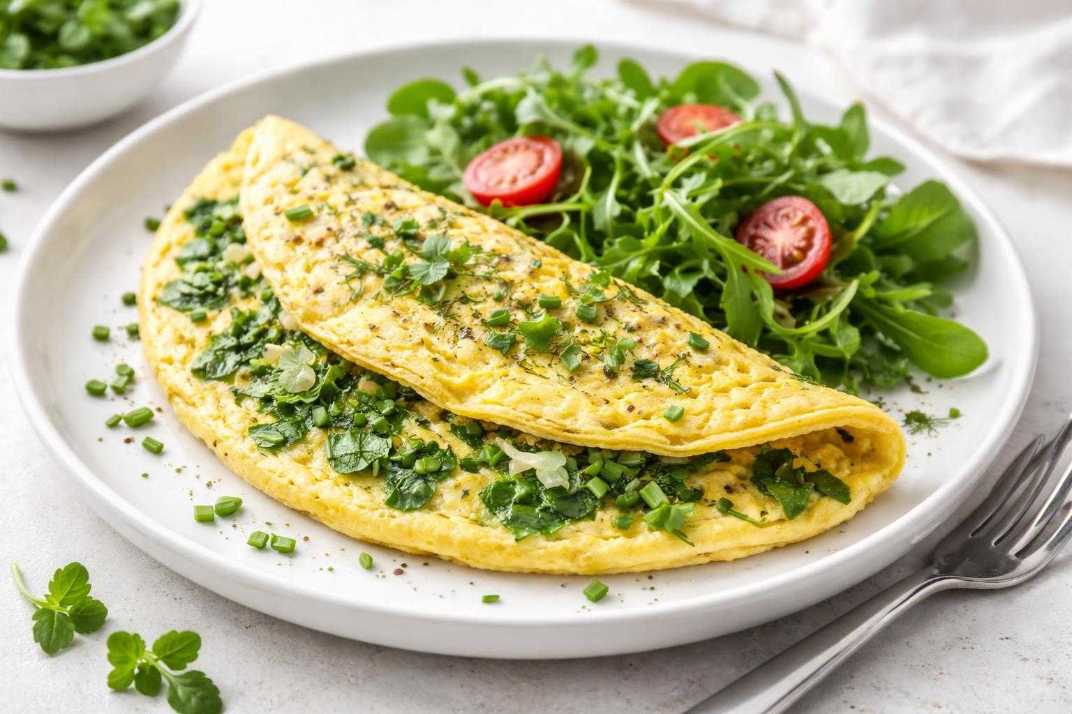 Omelette legere aux herbes