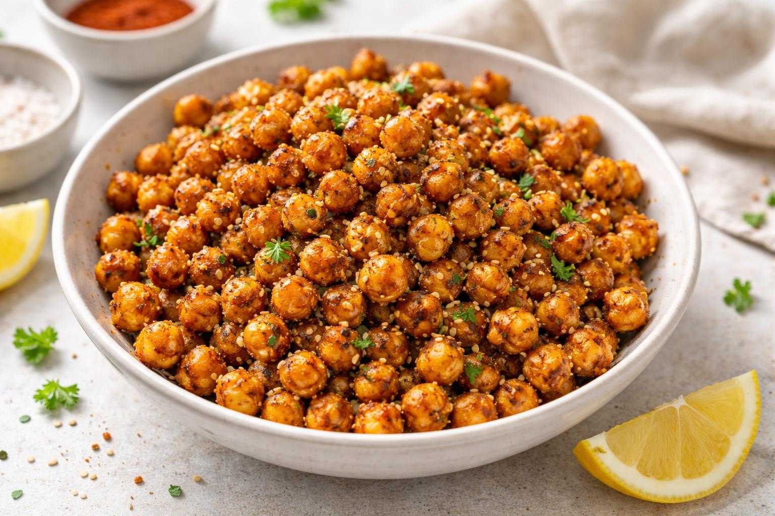 Pois chiches grillees epices